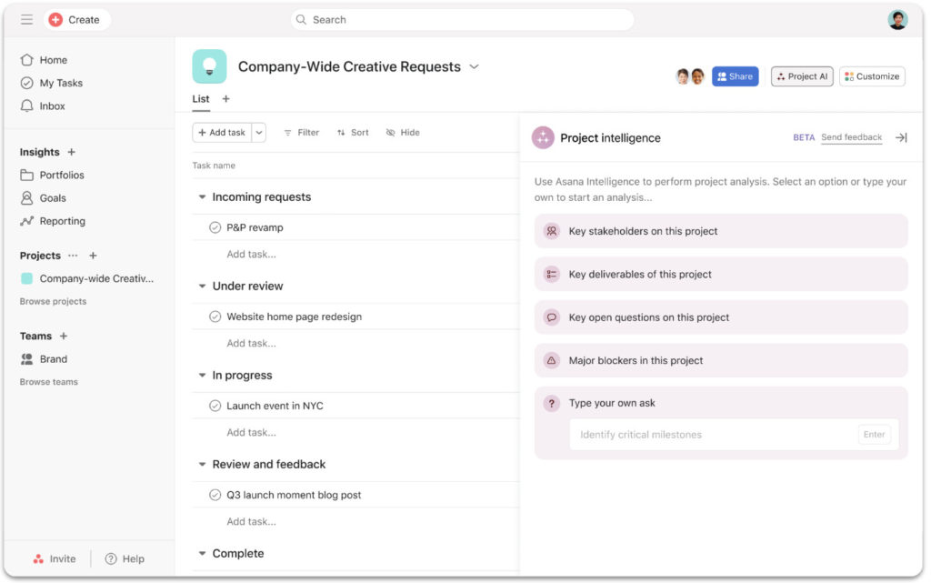 Asana Smart answers - réponses intelligentes