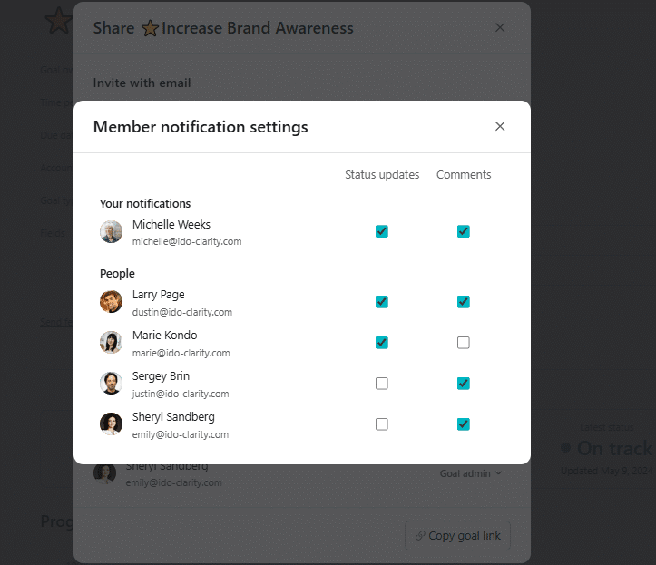 Custom Goal Notifications
