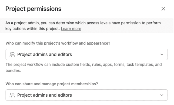 Projects Permissions Setup