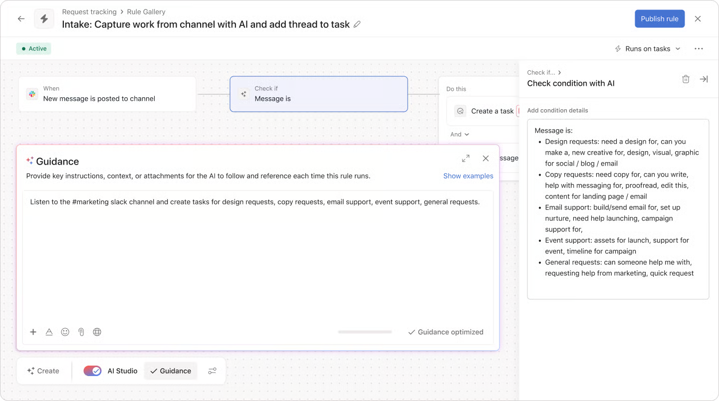 Slack Intake and AI Studio Rules