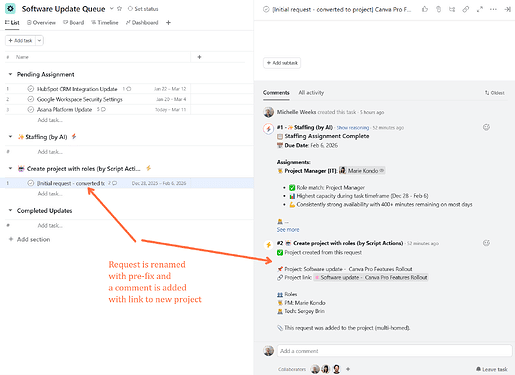 Project creation with Script Actions