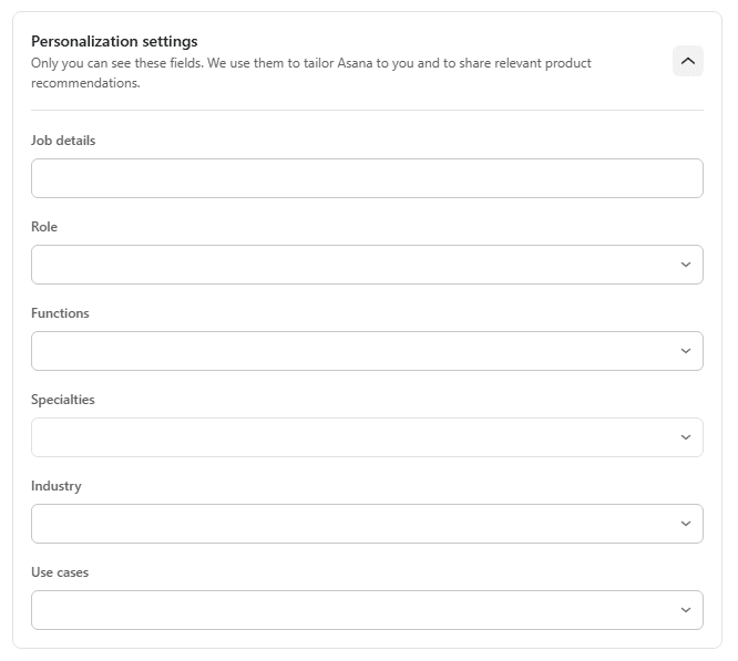 personalization settings