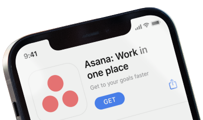LANCEMENT ASANA – MOBILE PHONE Asana app in phone