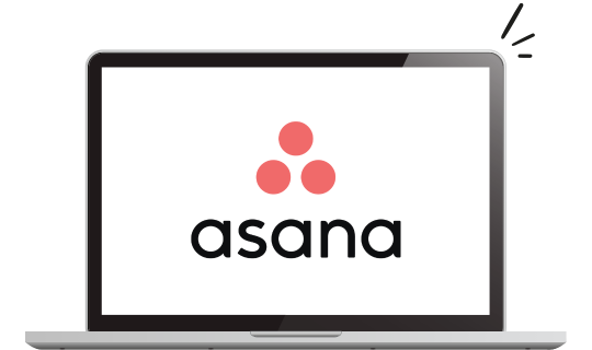 MOCKUP DESKTOP + ASANA Asana logo in a laptop